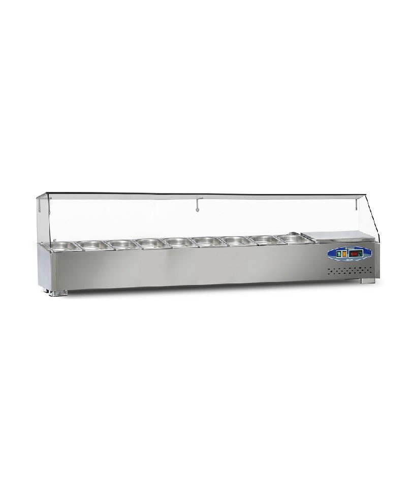 22SBS10-20 Refrigerated Cooktop Saladbar 200cm Gn 1/4 10 Containers