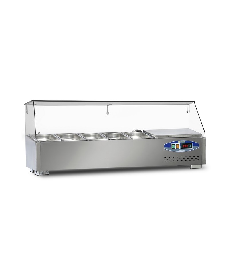 22SBS05-12 Refrigerated Cooktop Saladbar 120cm Gn 1/4 5 Containers